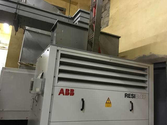 ABB RESIBLOC cast-resin dry-type transformer in a plant room